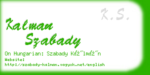 kalman szabady business card